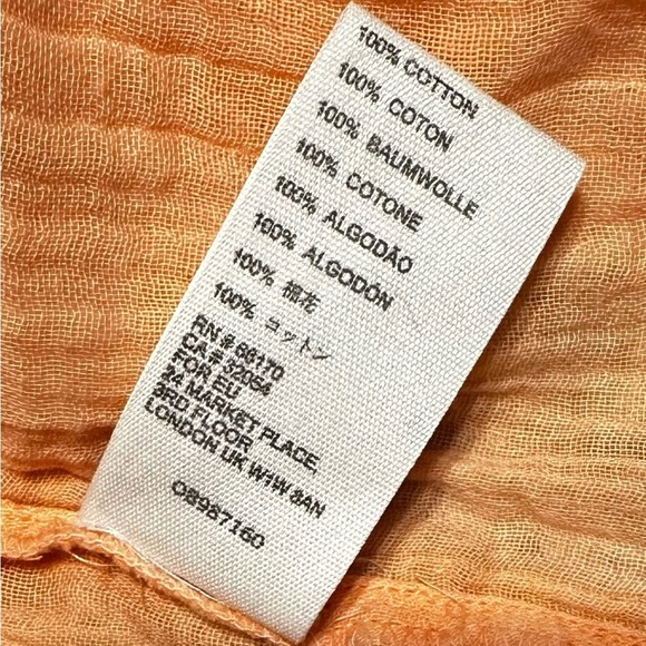 Free People Mystery Land Peach Smocked Tiered Boho Tunic Dress Size M - Picture 8 of 8